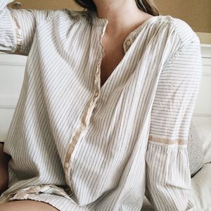 Free People Shimmer and Stripes button down shirt